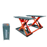 Stratus Extra Wide Extra Tall 47 1/4" Commercial Grade Open Center Mobile Mid Rise Electric Safety Lock Release Scissor Car Lift SAE-MS9000XT